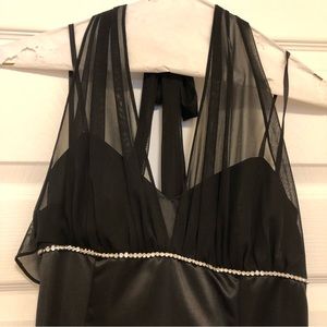 Black halter formal gown